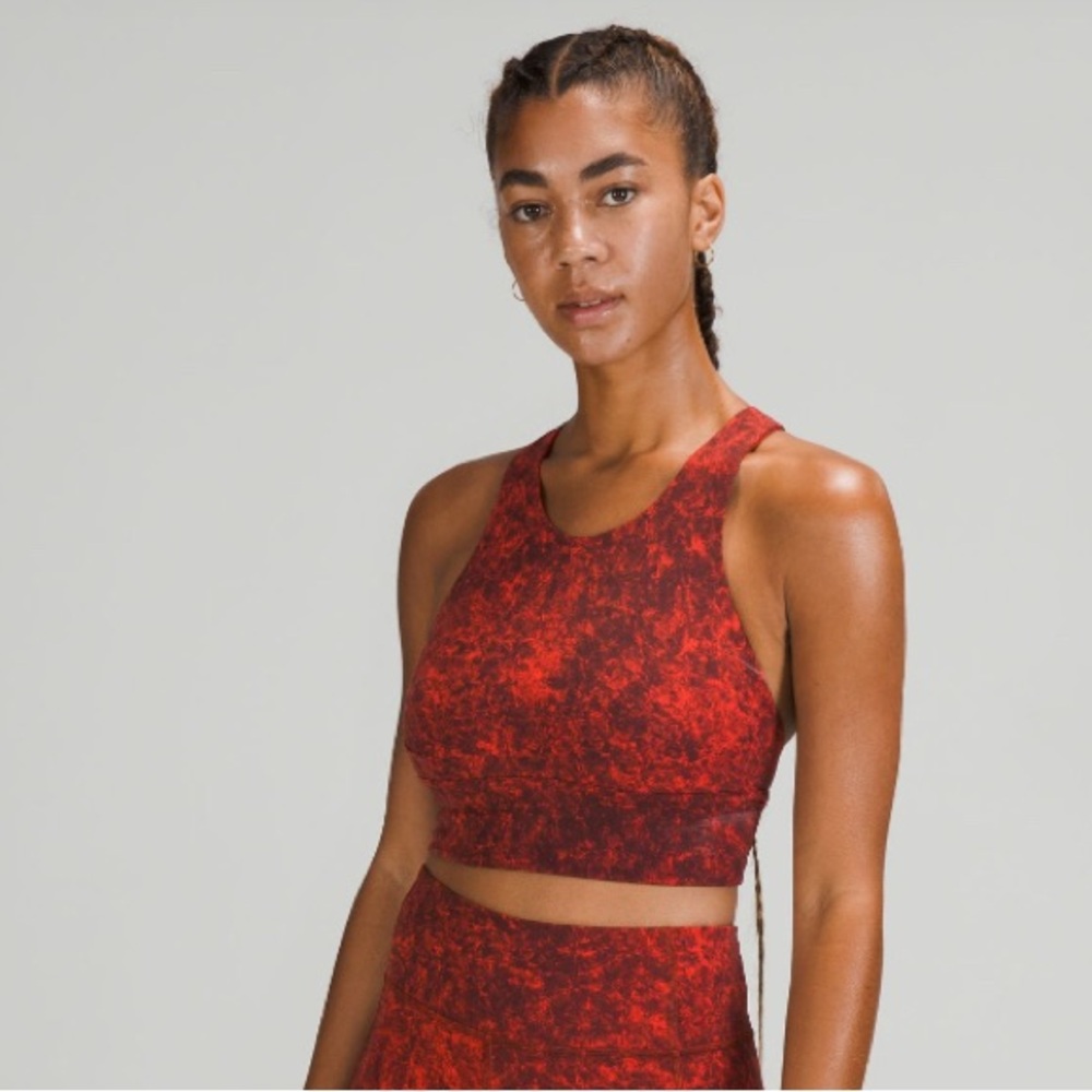 LULULEMON Sz 4 Wunder Train Long Line Med Support Sports Bra Yoga Athleisure
